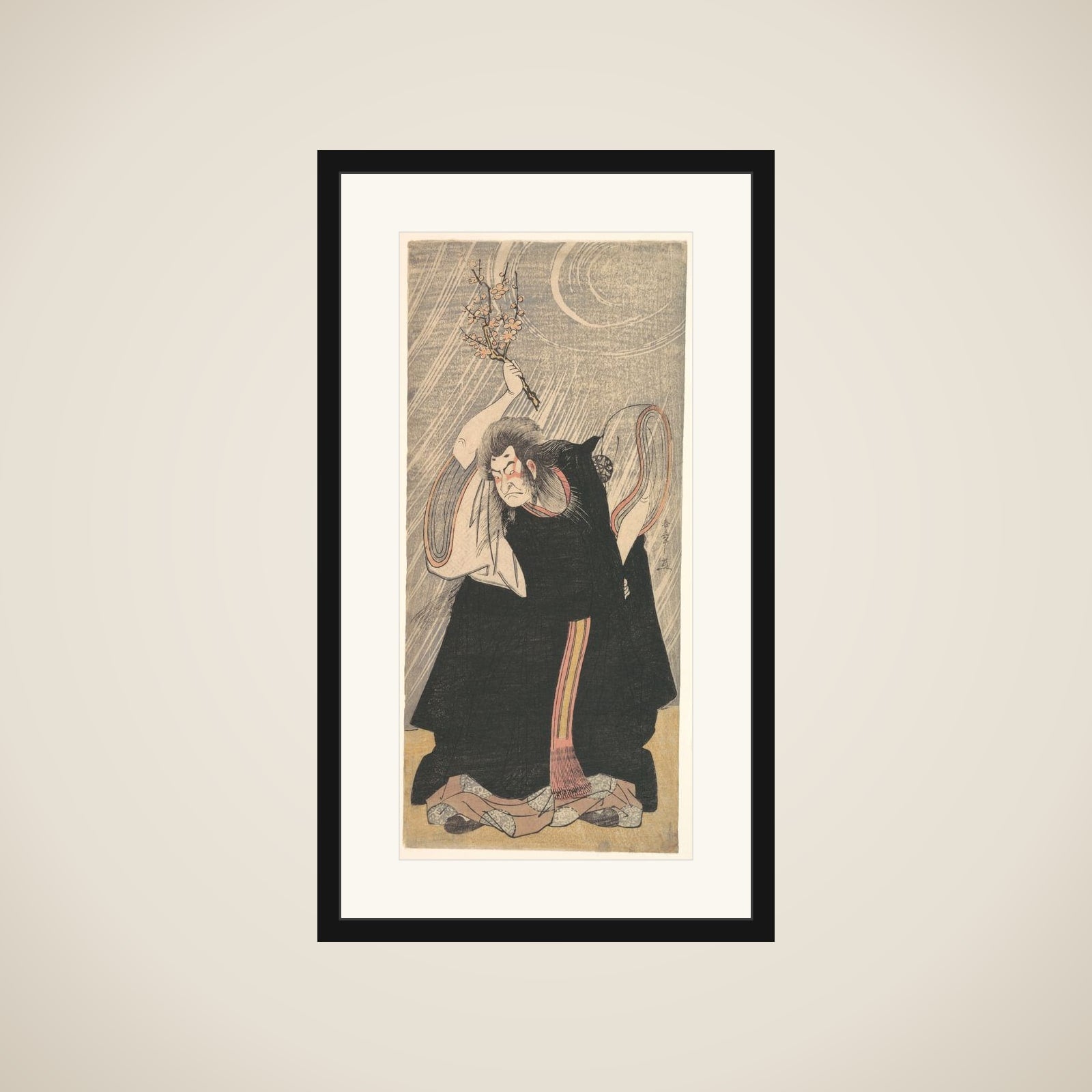 The Actor Nakamura Nakazō in the Role of Kan Shōjō framed