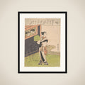 A Flute-Playing Monk (Komusō); The Fourth Month (Uzuki), from the series Fashionable Poetic Immortals of the Four Seasons (Fūzoku shiki kasen) framed