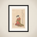 The Courtesan Itsuhata with Her Pipe framed
