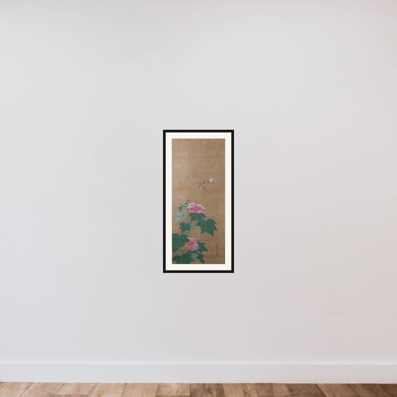 Rose Mallow (Fuyō) framed — shown to scale