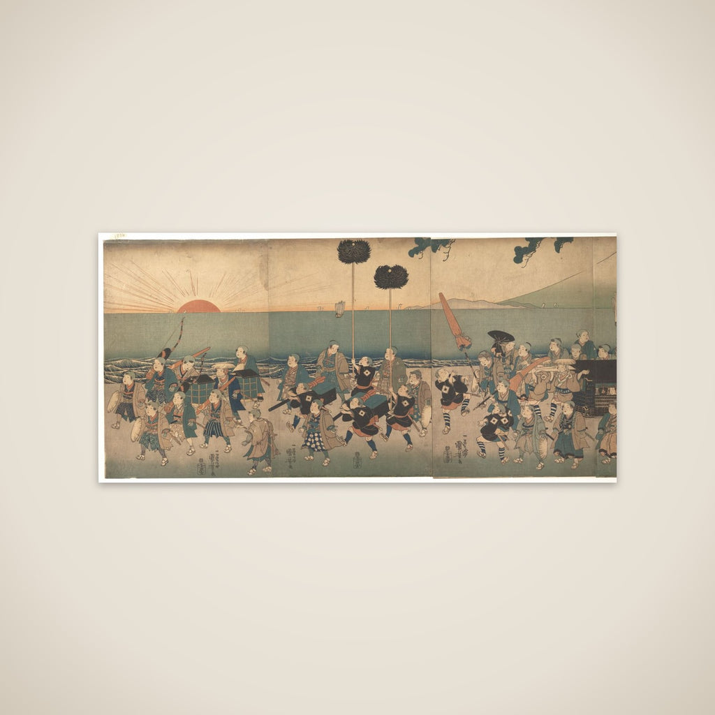 Boys Play-acting a Daimyo Procession unframed print