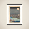 Enjoying the Evening Cool at Shijō in Kyoto, from the series One Hundred Famous Views in the Various Provinces (Shokoku meisho hyakkei) framed