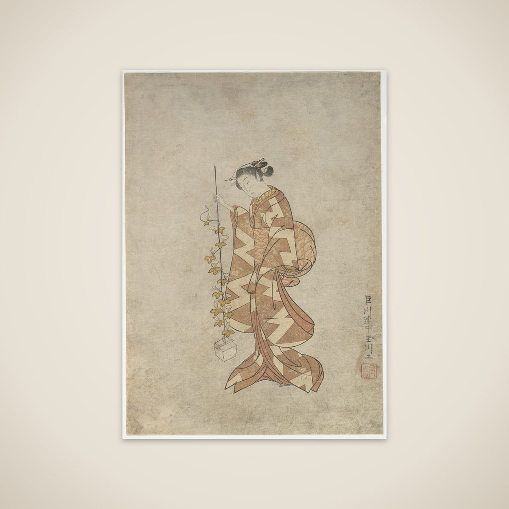 Modern Representation of the Poetess Kaga no Chiyo unframed print