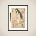 Onoe Matsusuke as the Ghost of the Murdered Wife Oiwa, in "A Tale of Horror from the Yotsuya Station on the Tokaido Road" framed