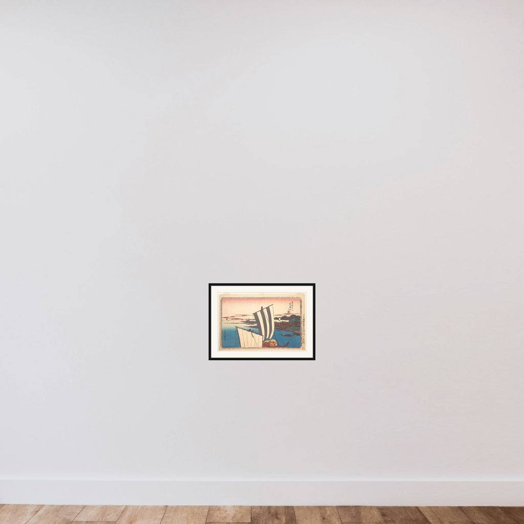 Shell Gathering at Shibaura framed — shown to scale