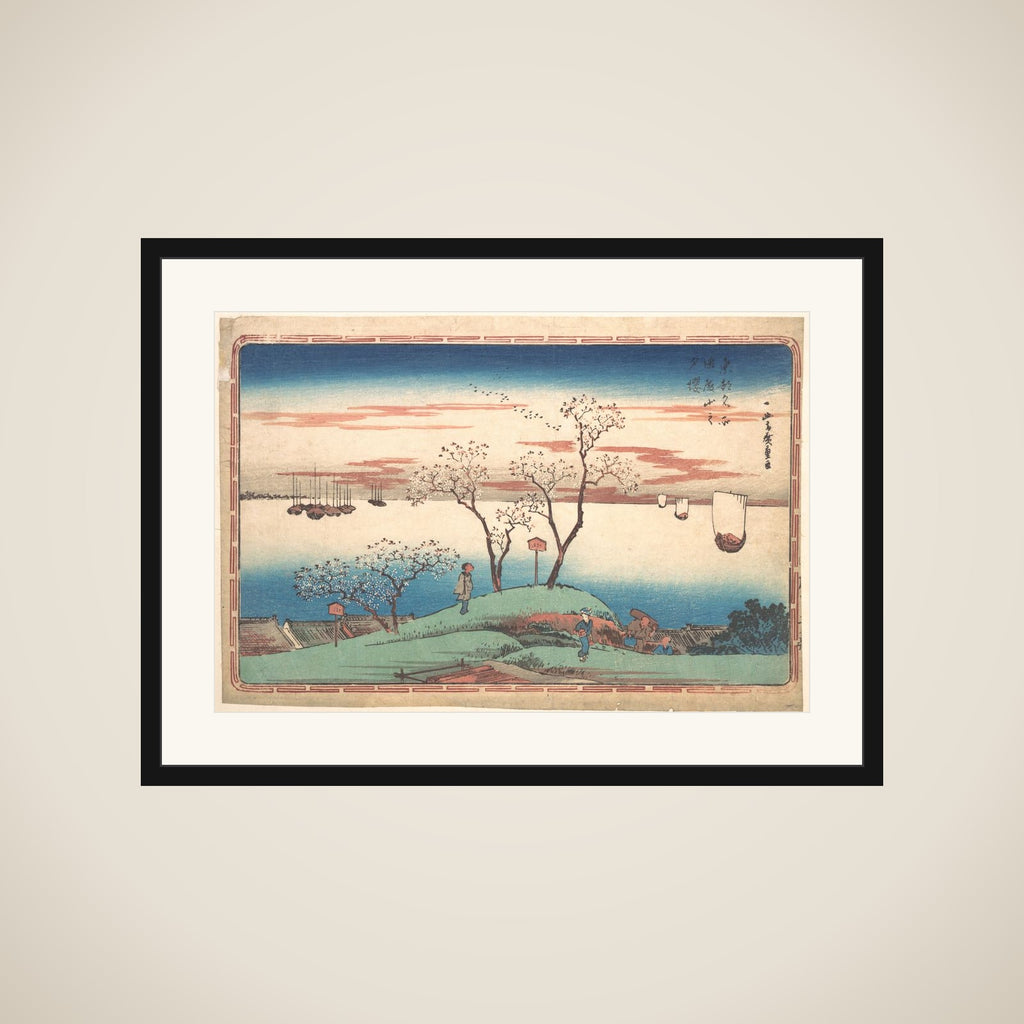 Evening Cherry Blossoms at Gotenyama framed