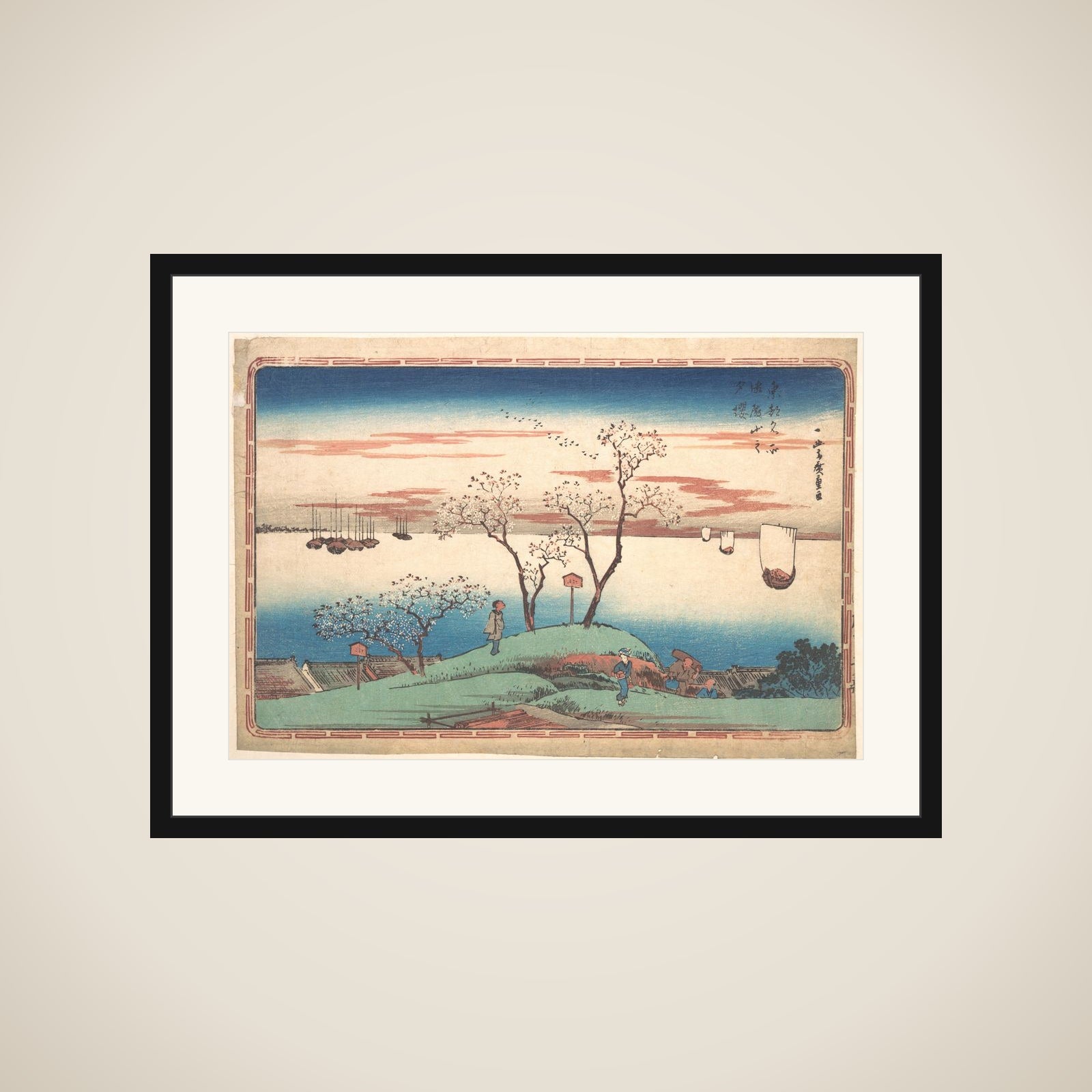 Evening Cherry Blossoms at Gotenyama framed