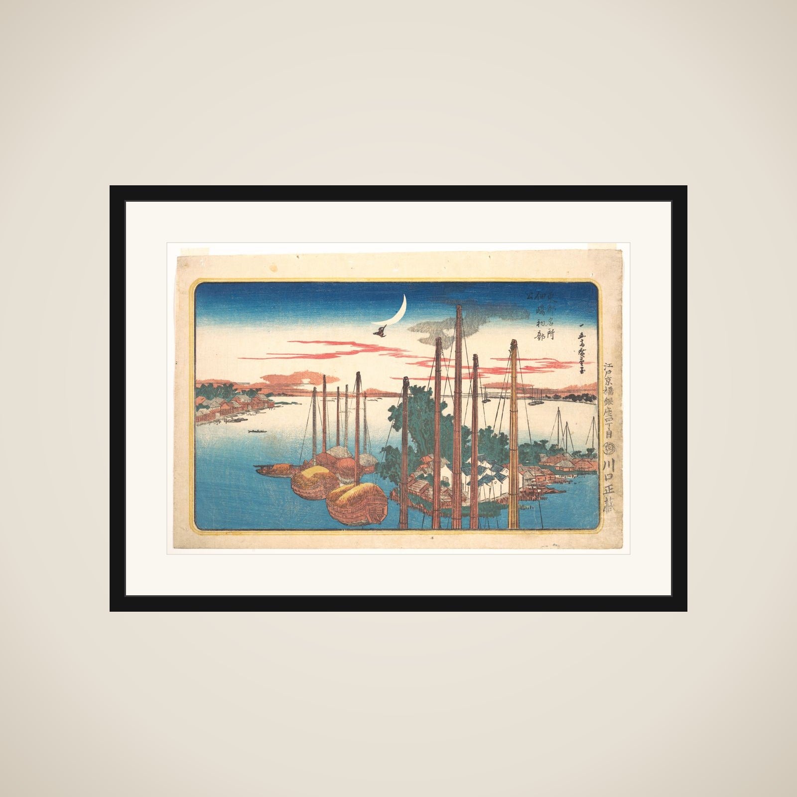 The Year's First Song of the Cuckoo at Tsukudajima framed