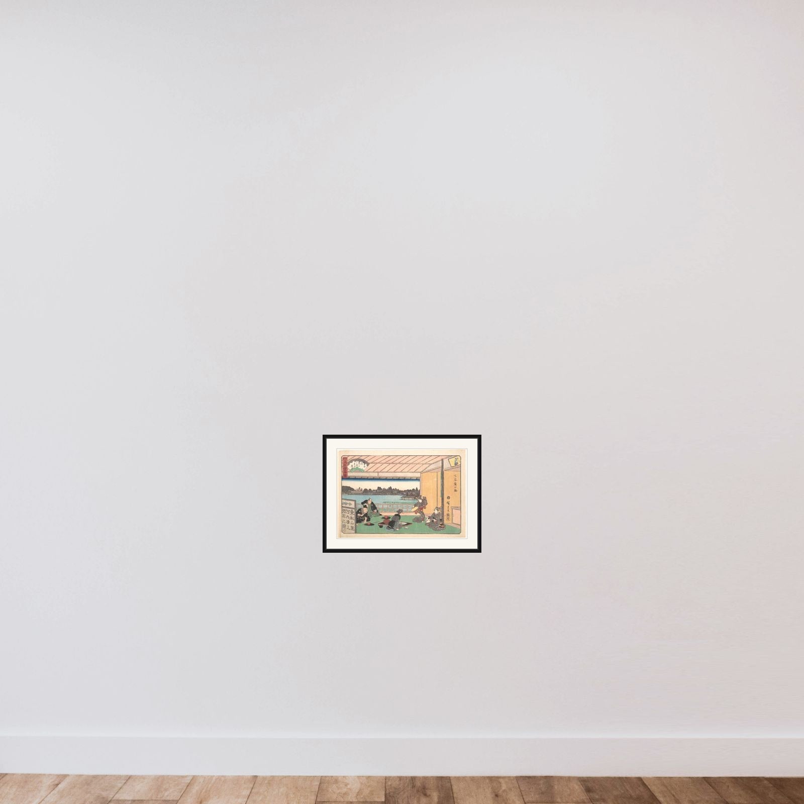The Kawachirō Restaurant, Shitaya Hirokōji (Shitaya Hirokōji, Kawachirō), from the series A Collection of Famous Restaurants of Edo (Edo Kōmei Kaitei Zukushi) framed — shown to scale