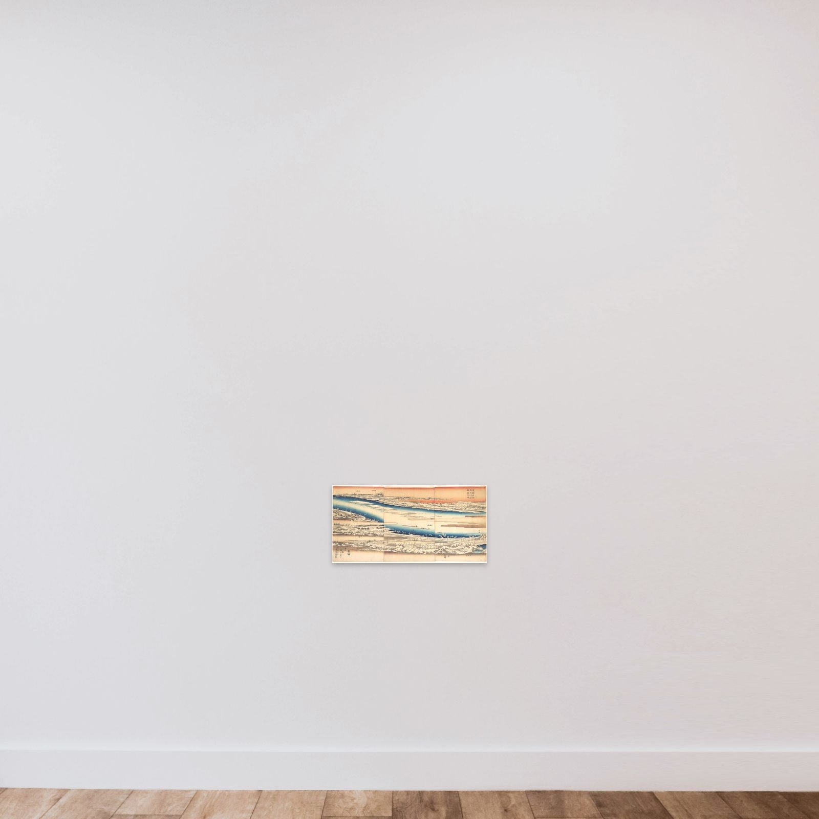 Celebrated Places in the Eastern Capital: Panoramic View of the Sumida River in Snow unframed — shown to scale