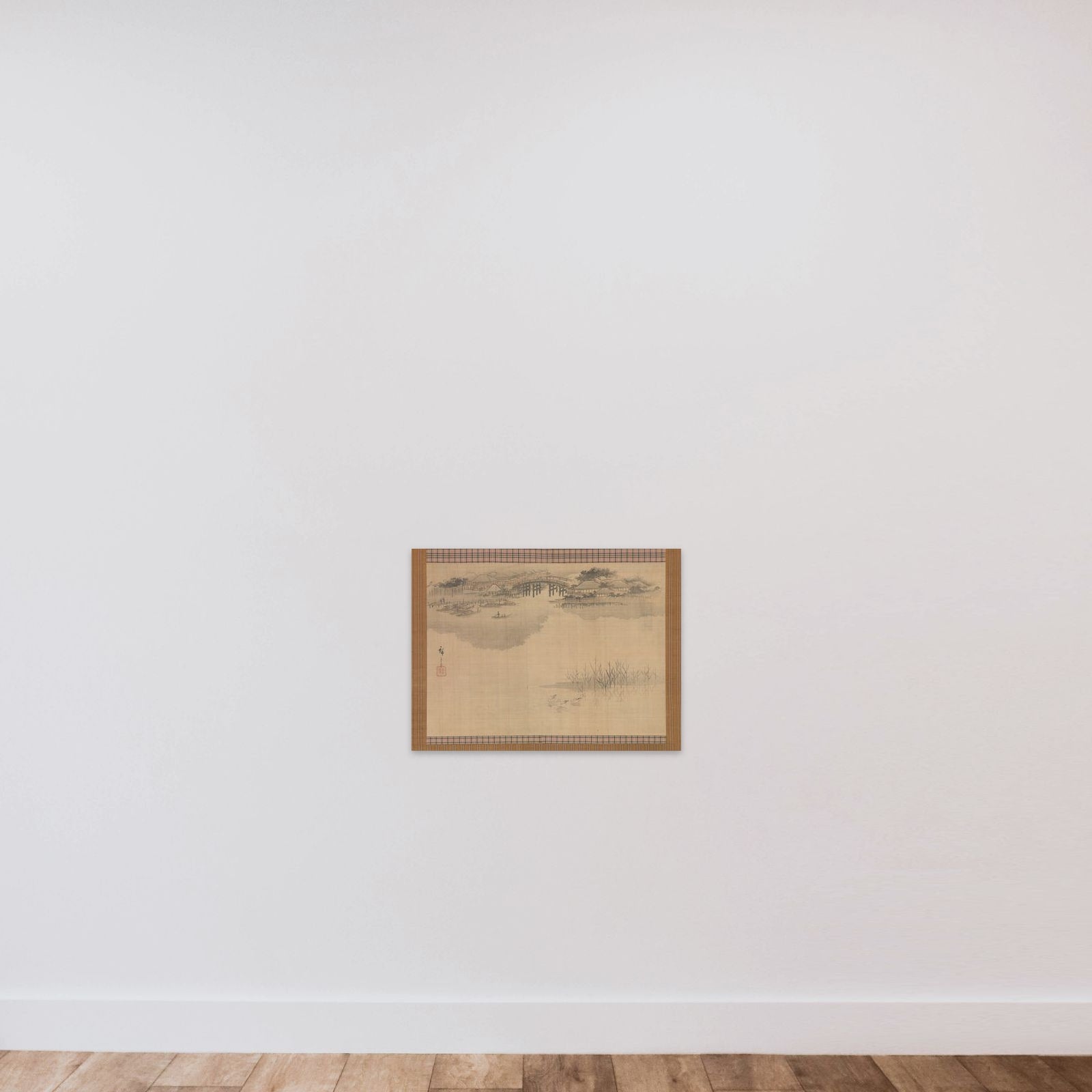 The Imado Bridge at the Foot of Mount Matsuchi unframed — shown to scale