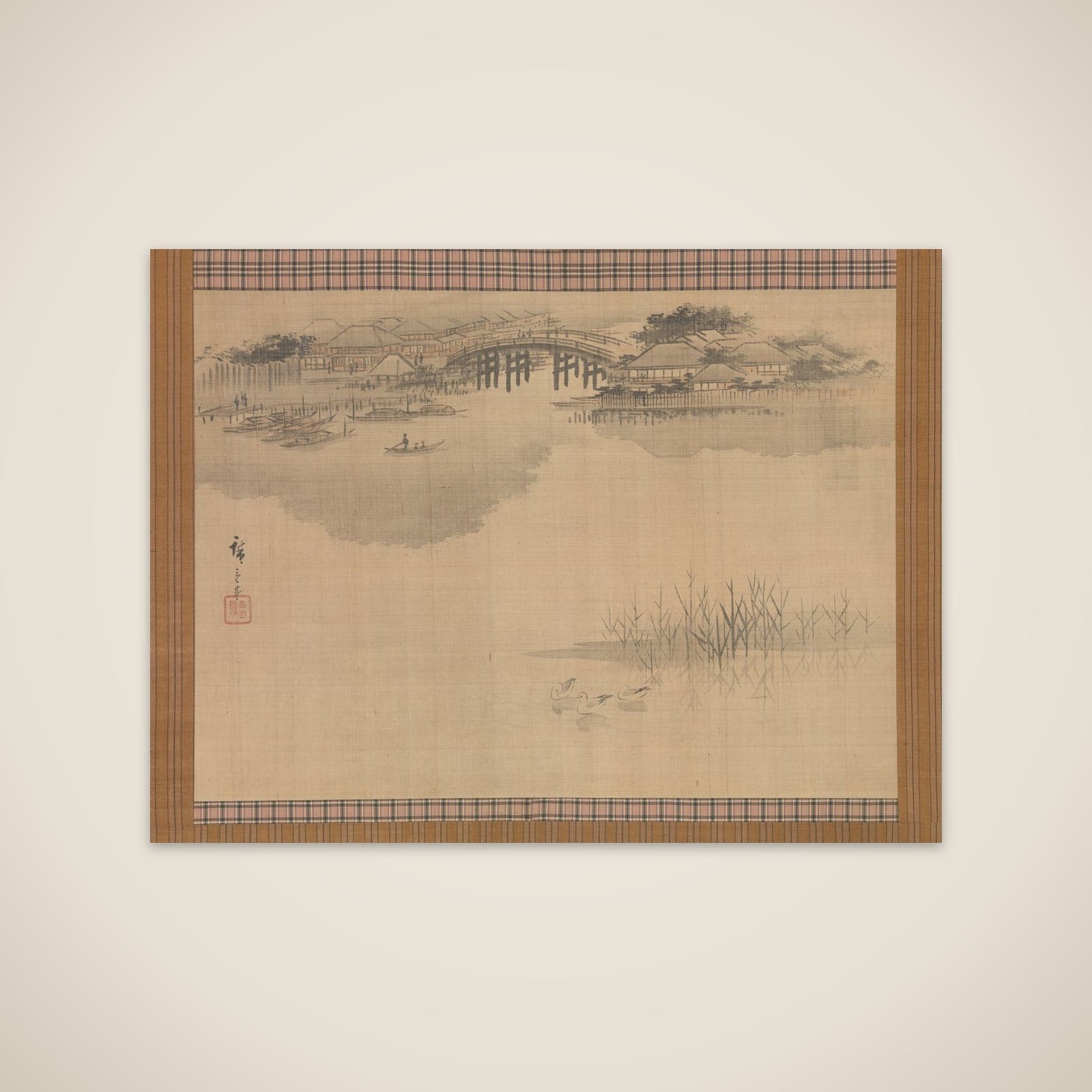 The Imado Bridge at the Foot of Mount Matsuchi unframed print