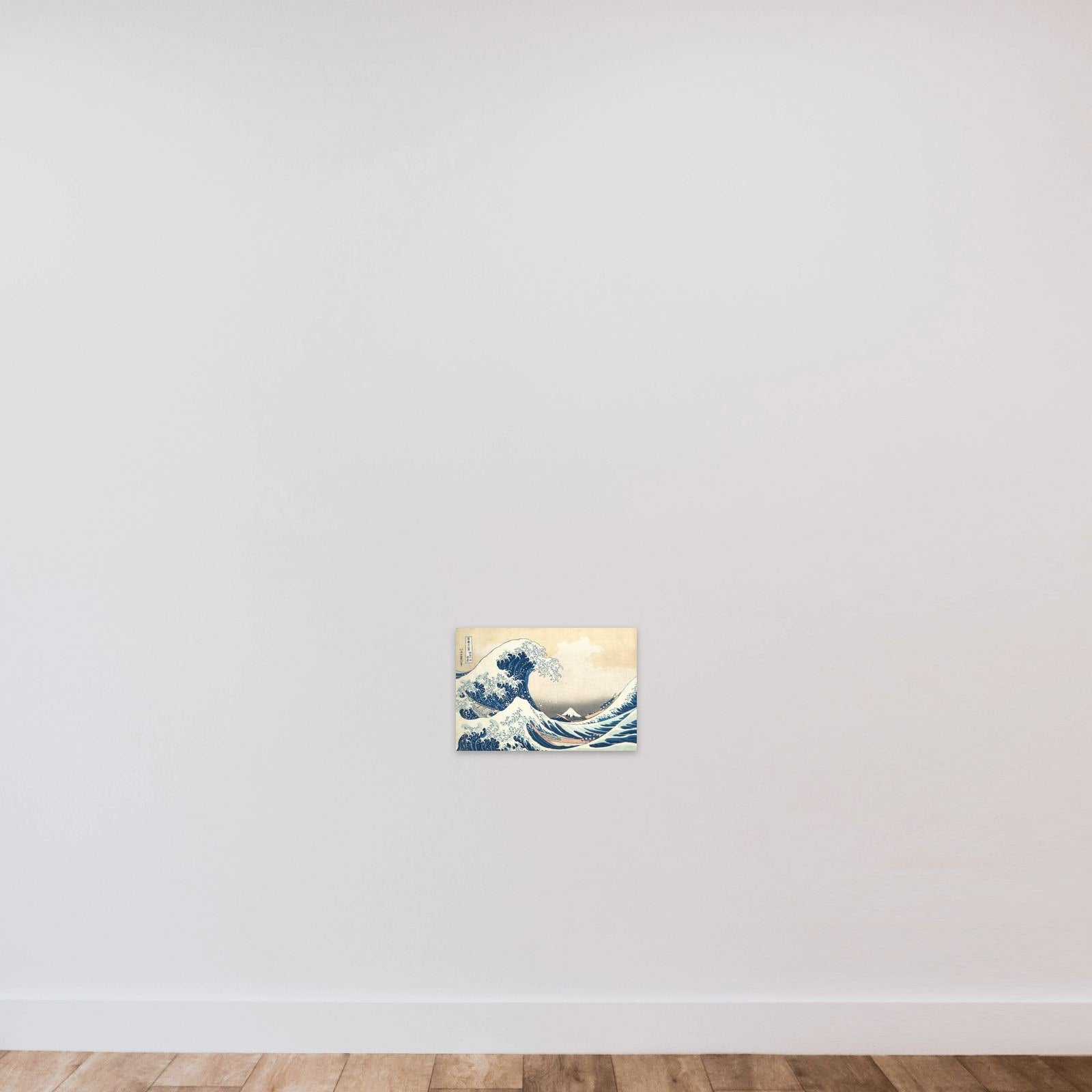 Under the Wave off Kanagawa (Kanagawa oki nami ura), also known as The Great Wave, from the series Thirty-six Views of Mount Fuji (Fugaku sanjūrokkei) unframed — shown to scale
