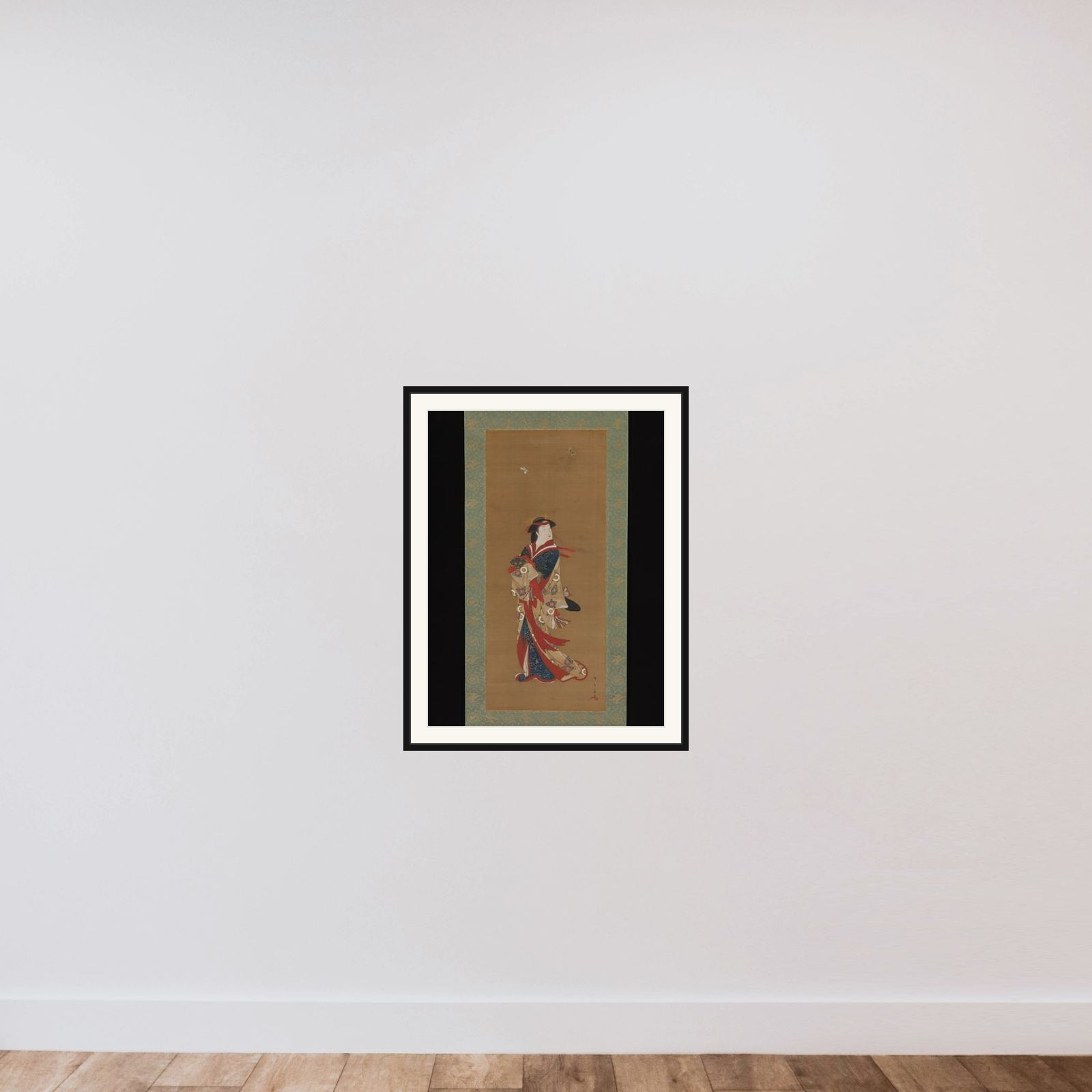 Beauty with Butterflies framed — shown to scale