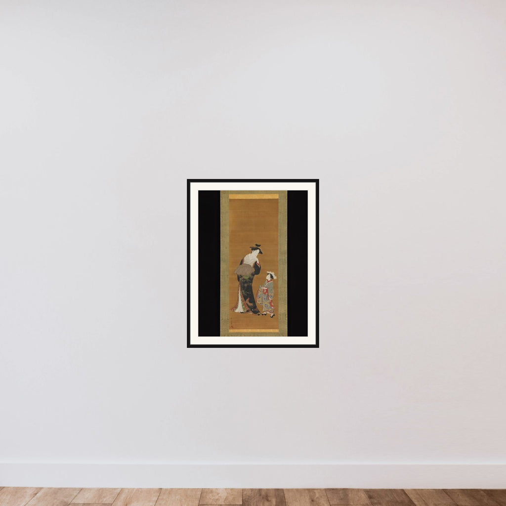 Courtesan and Her Attendant framed — shown to scale