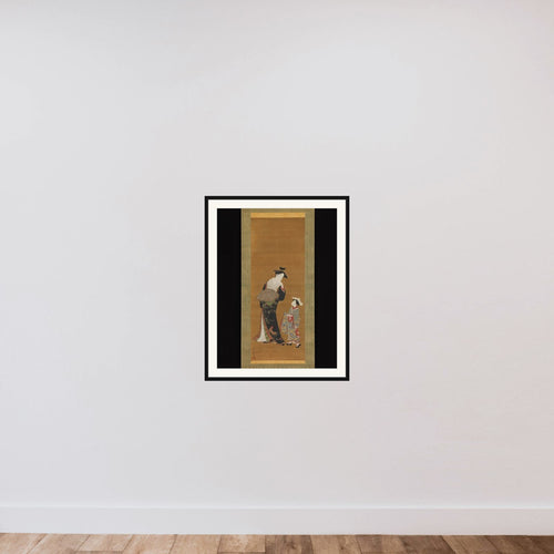 Courtesan and Her Attendant framed — shown to scale