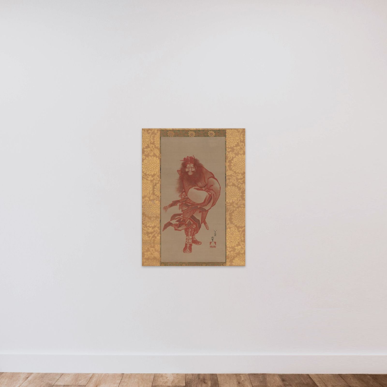 Red Zhong Kui, the Demon Queller unframed — shown to scale