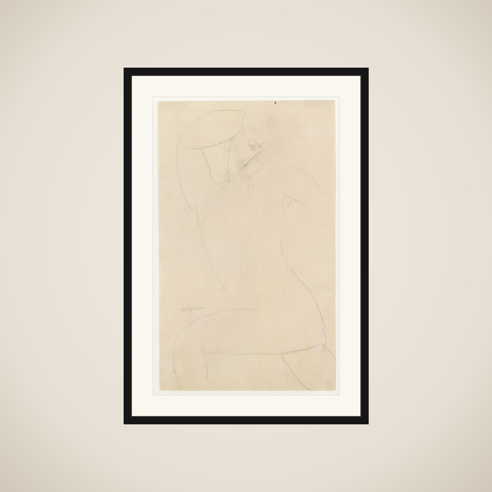 Standing Nude framed