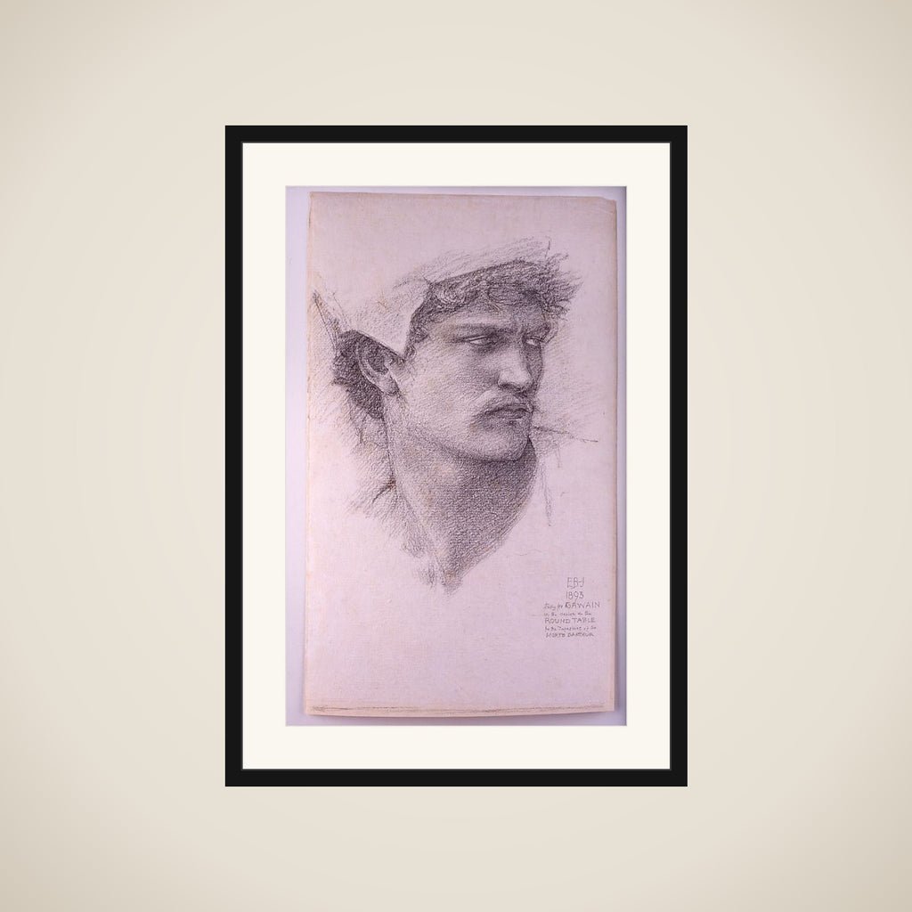 The Summons: Study for the Head of Gawaine framed