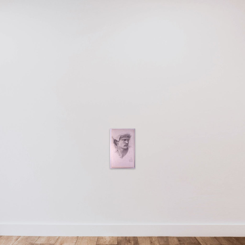 The Summons: Study for the Head of Gawaine unframed — shown to scale