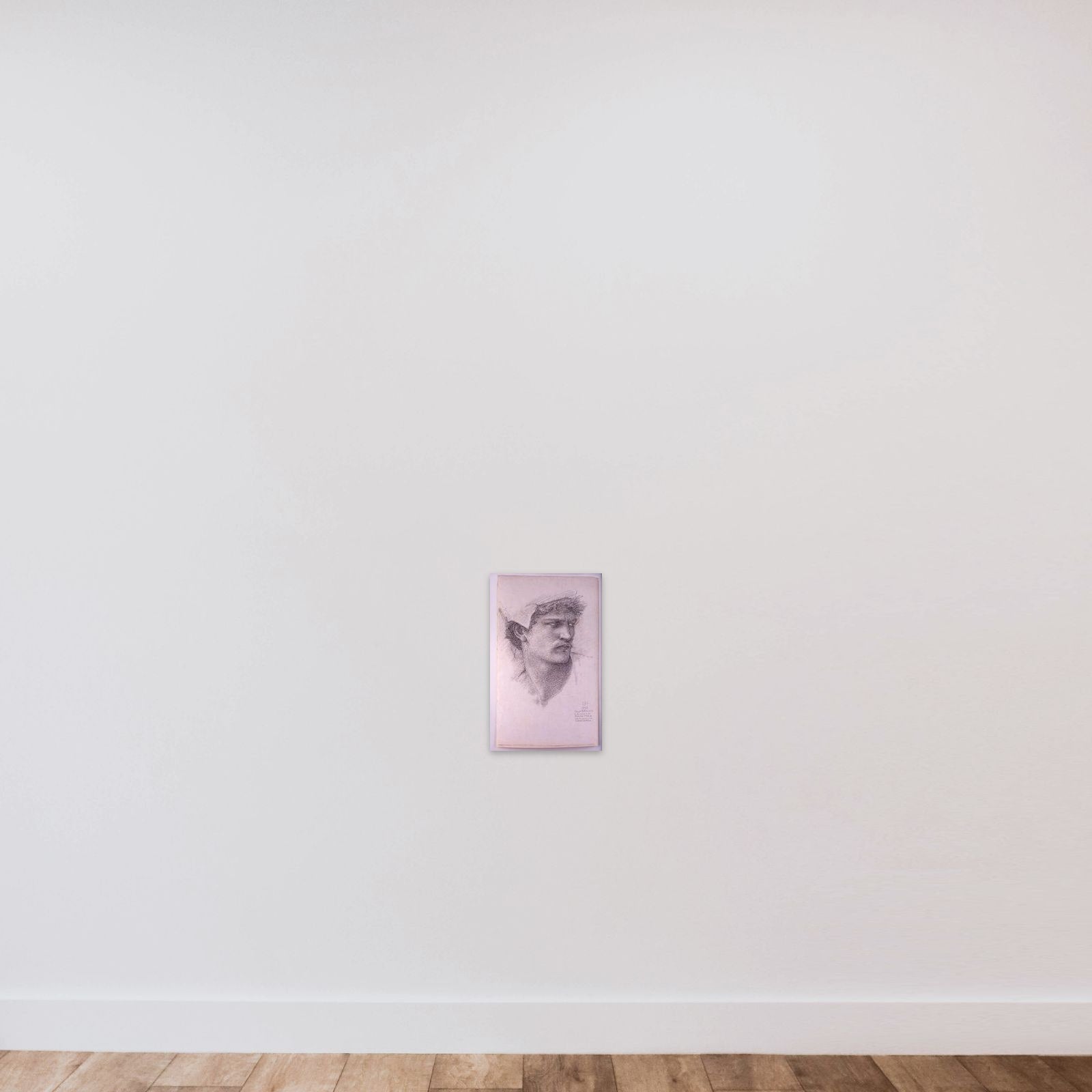 The Summons: Study for the Head of Gawaine unframed — shown to scale