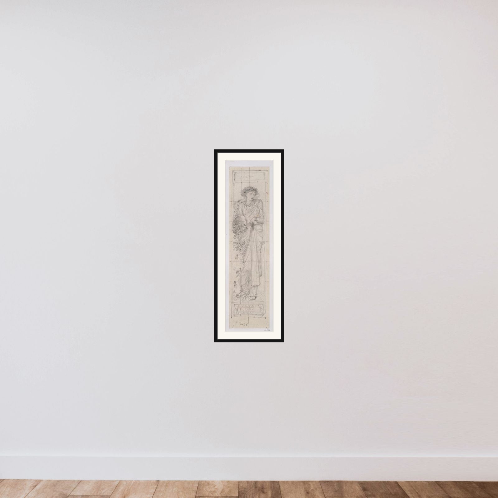 Design for the Figure of "Flora" framed — shown to scale