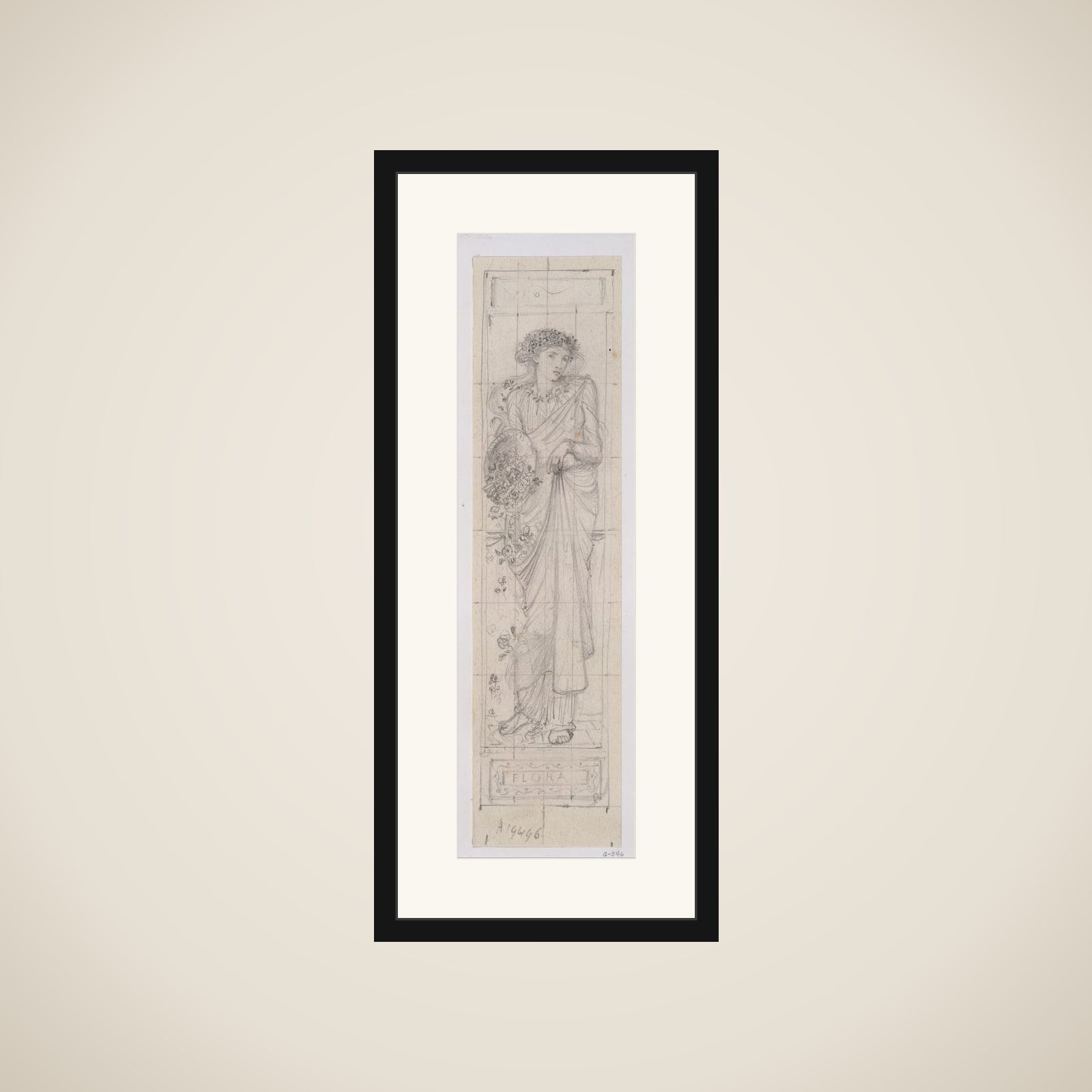 Design for the Figure of "Flora" framed