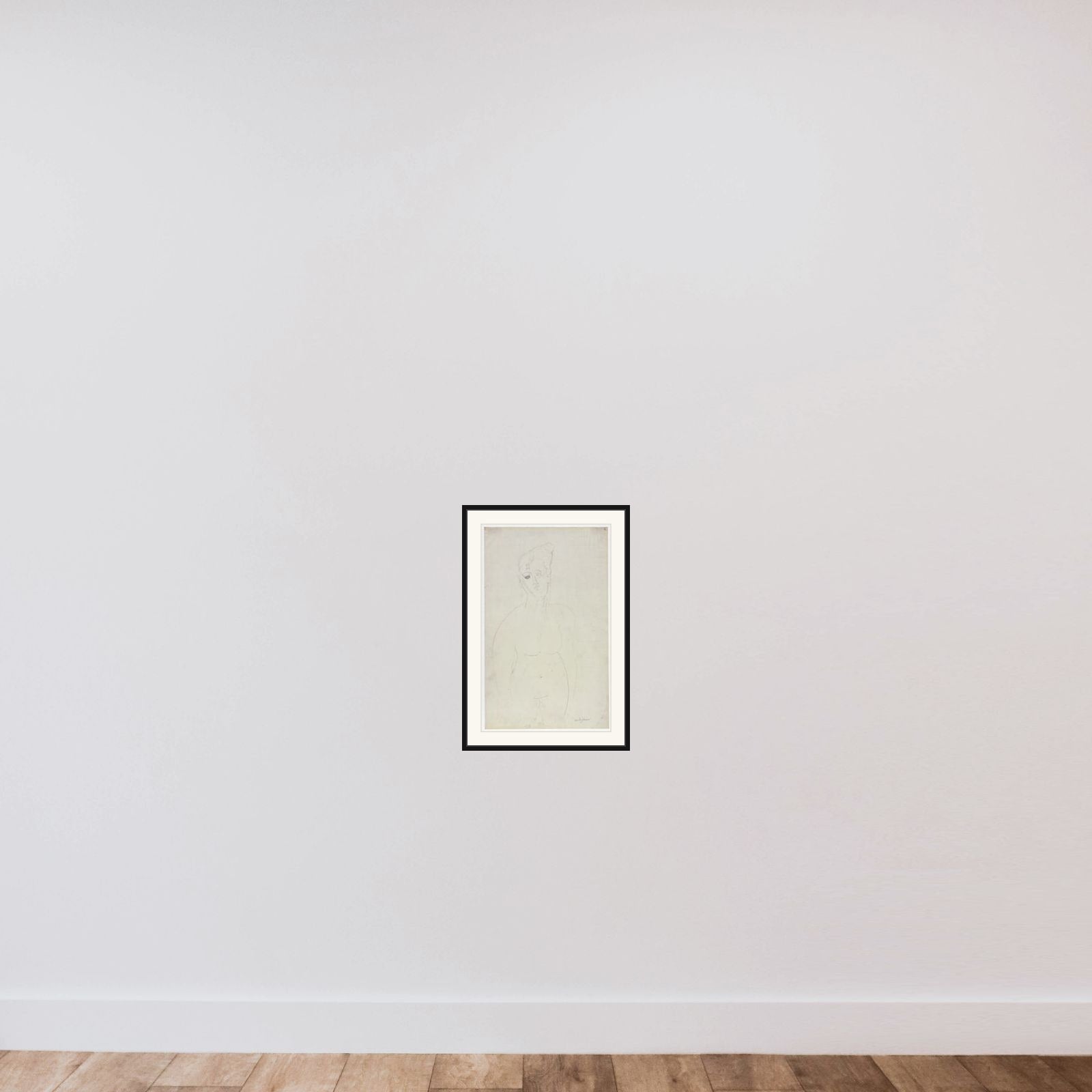 Torso of a Nude Woman framed — shown to scale
