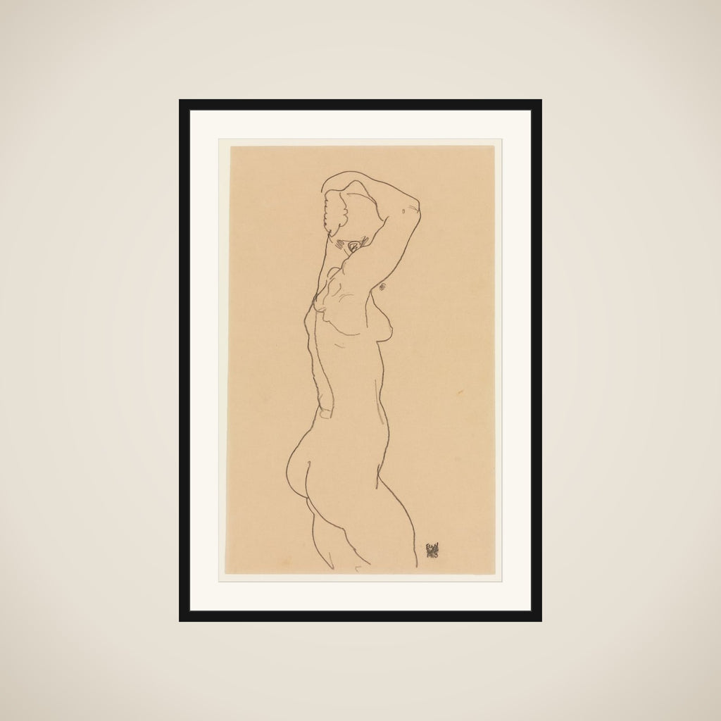 Standing Nude, Facing Right framed