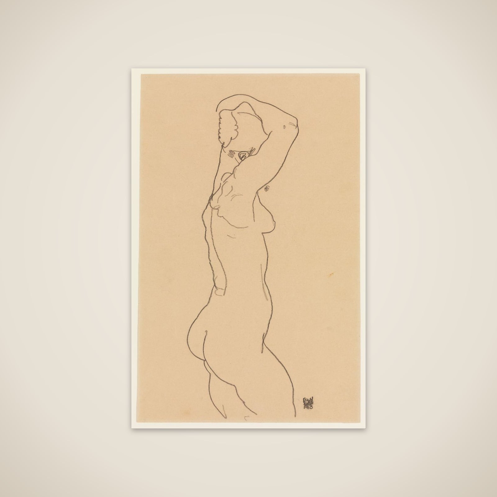 Standing Nude, Facing Right unframed print