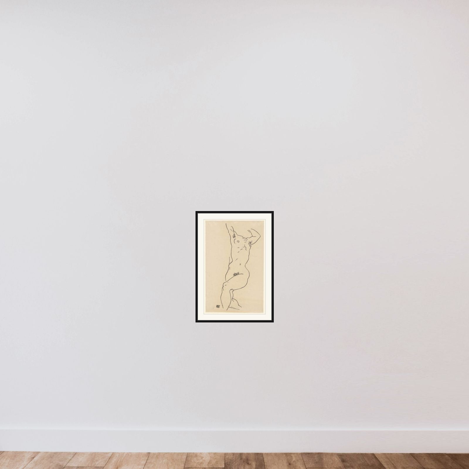 Torso of a Nude framed — shown to scale