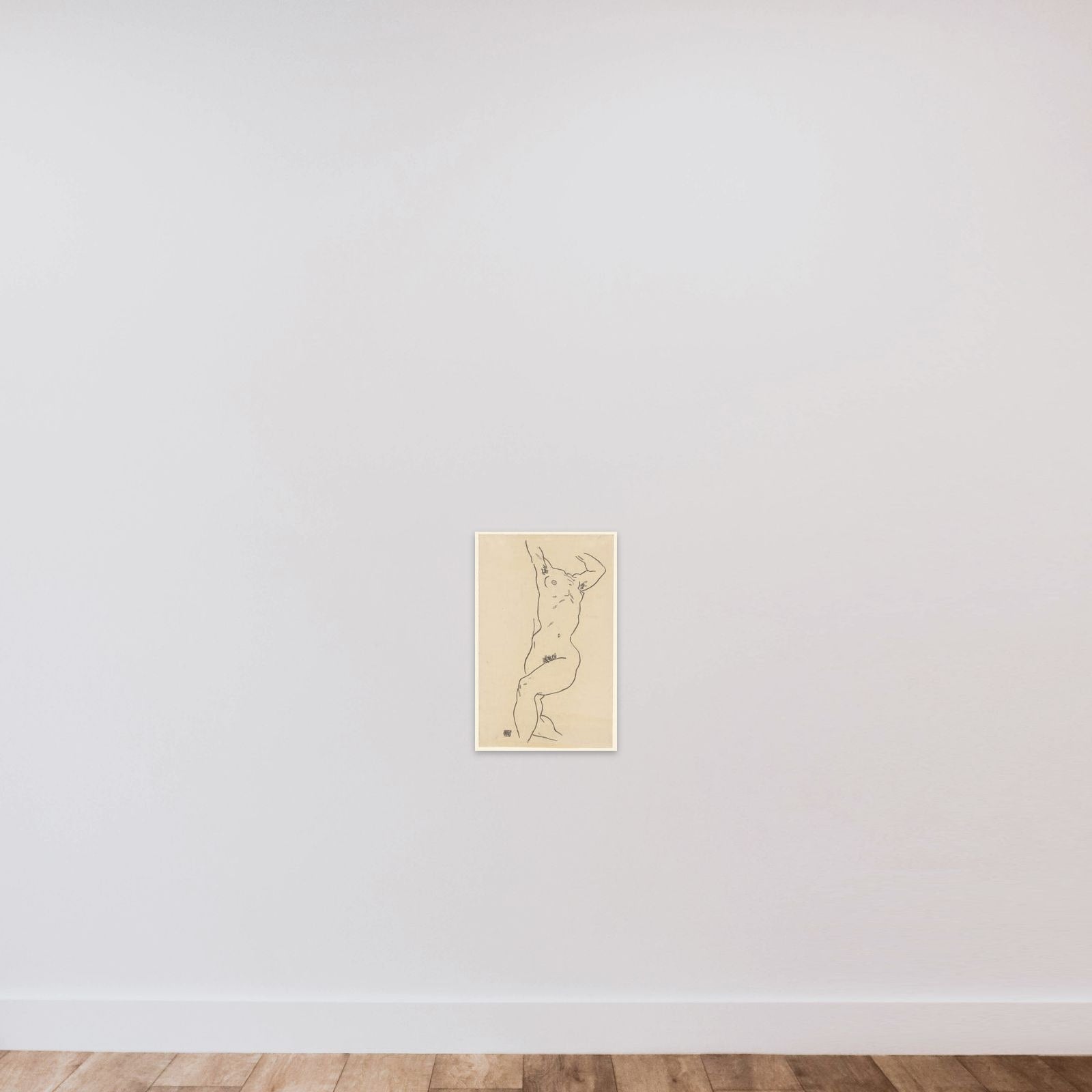 Torso of a Nude unframed — shown to scale
