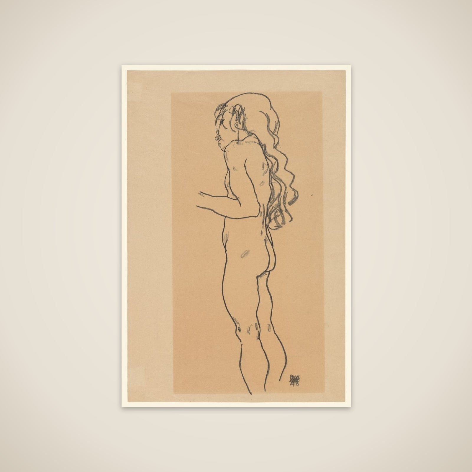 Standing Nude Girl, Facing Left unframed print