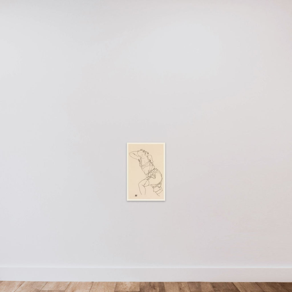 Reclining Model in Chemise and Stockings unframed — shown to scale