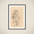 Seated Nude Girl Clasping Her Left Knee framed