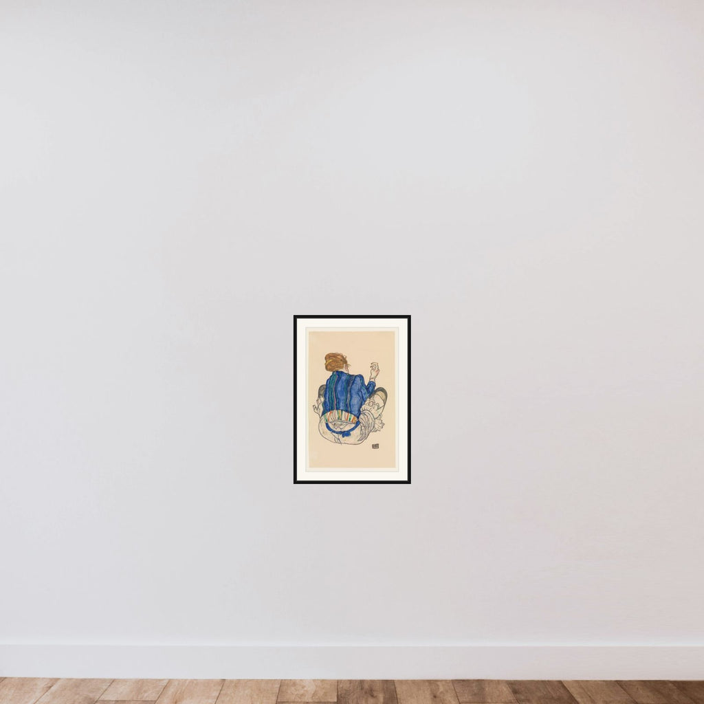 Seated Woman, Back View framed — shown to scale