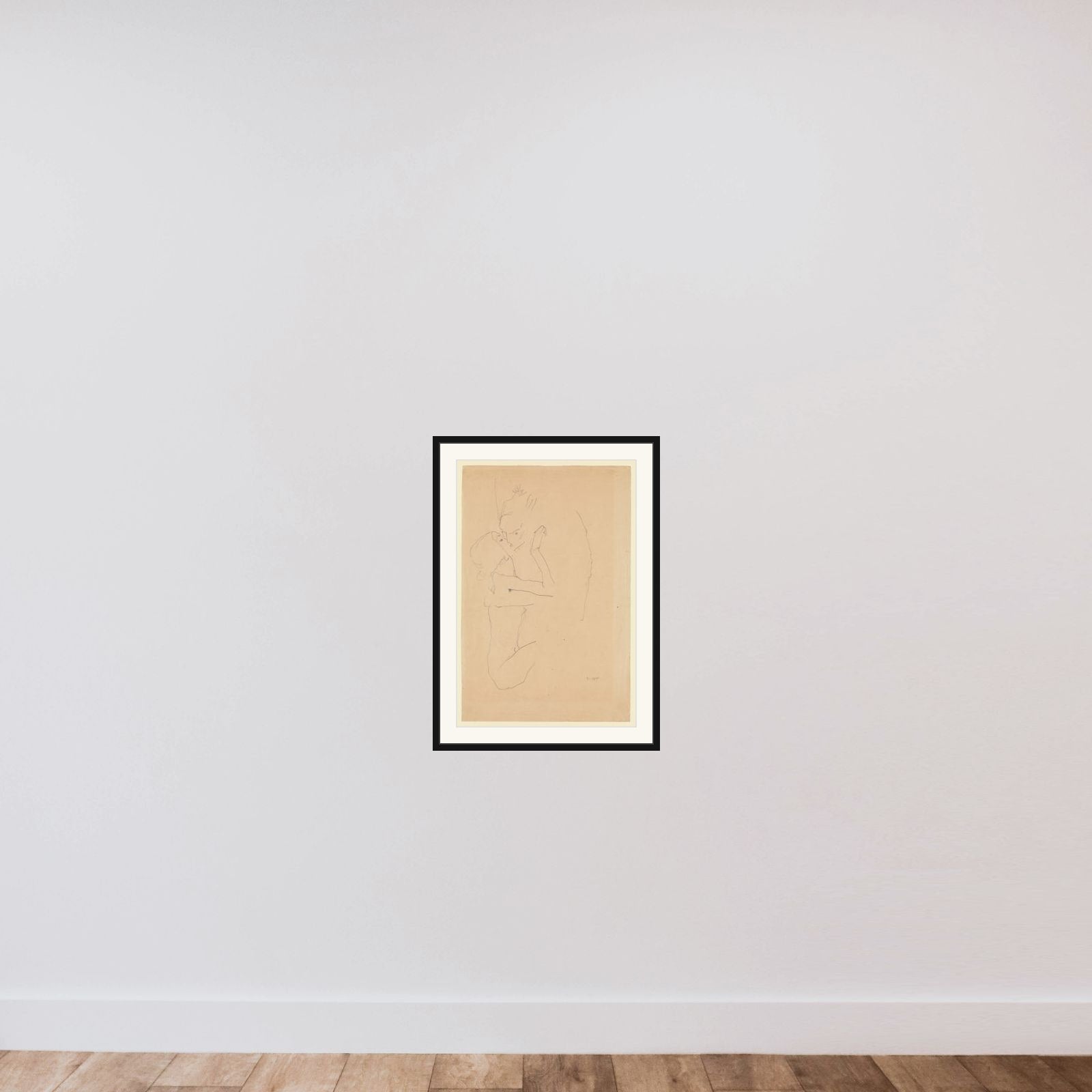 The Kiss framed — shown to scale