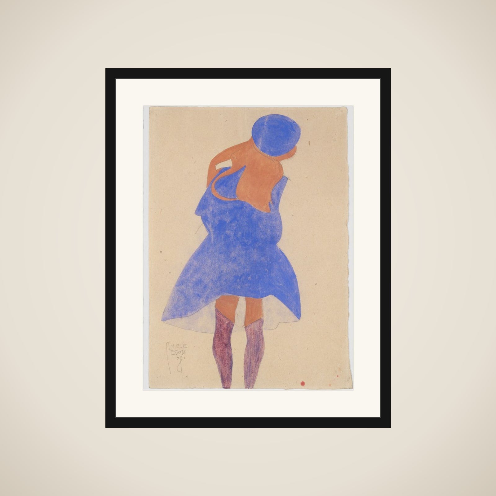 Standing Girl, Back View framed