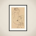 Seated Nude in Shoes and Stockings framed