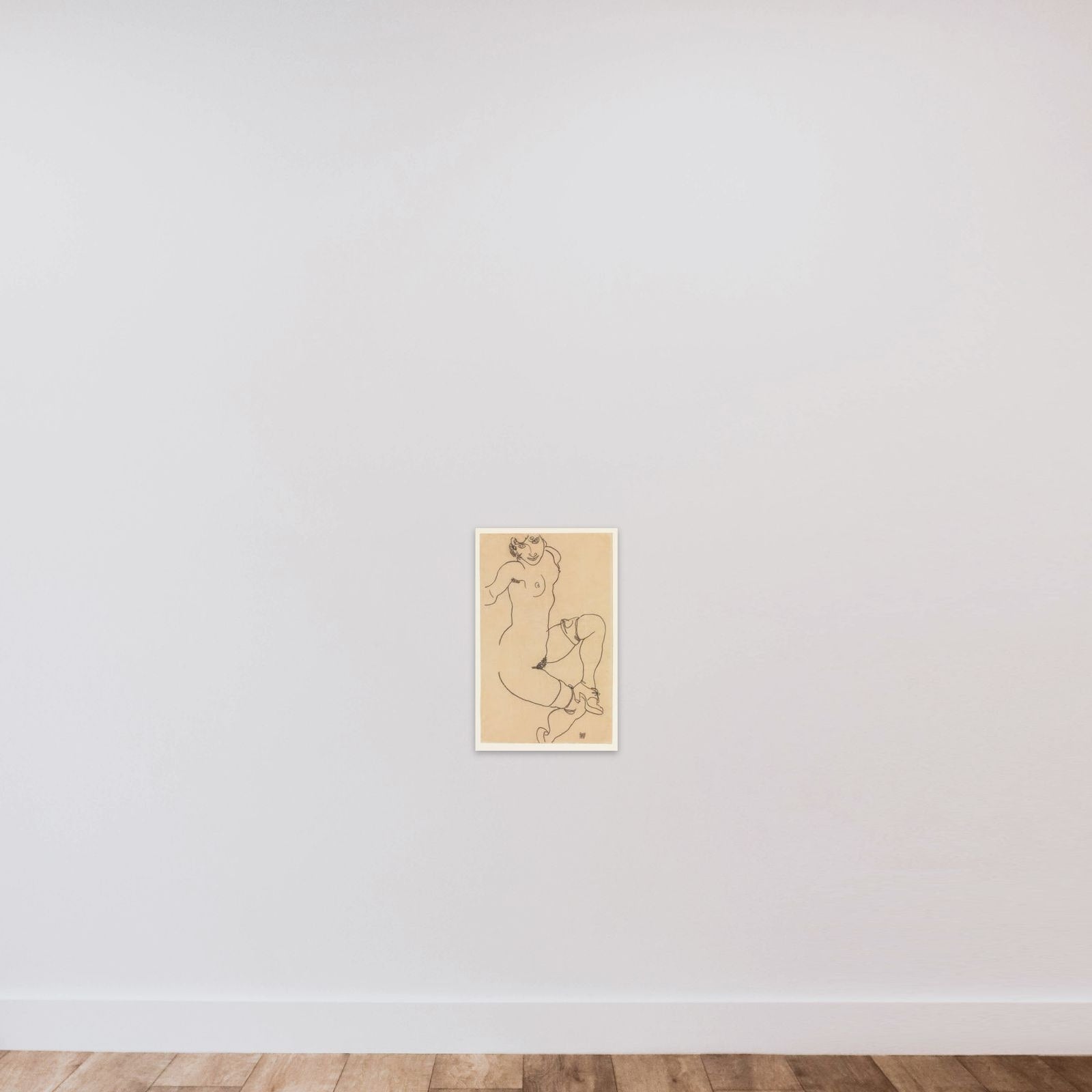 Seated Nude in Shoes and Stockings unframed — shown to scale