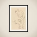 Seated Woman in Corset and Boots framed