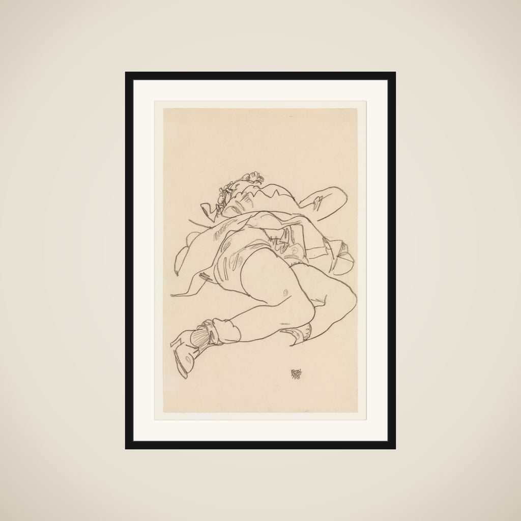 Reclining Woman with Raised Skirt framed
