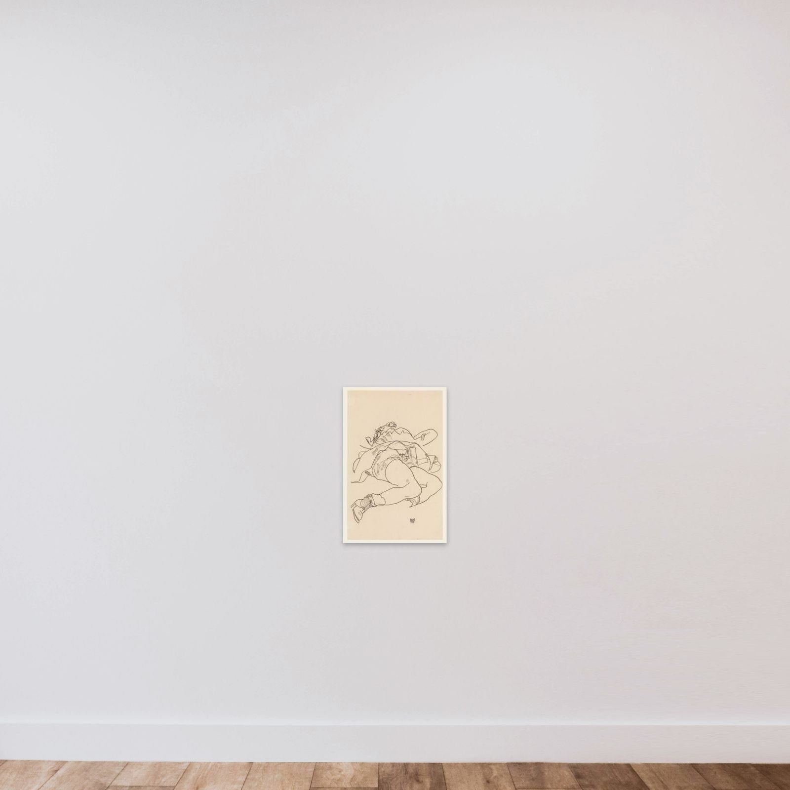 Reclining Woman with Raised Skirt unframed — shown to scale