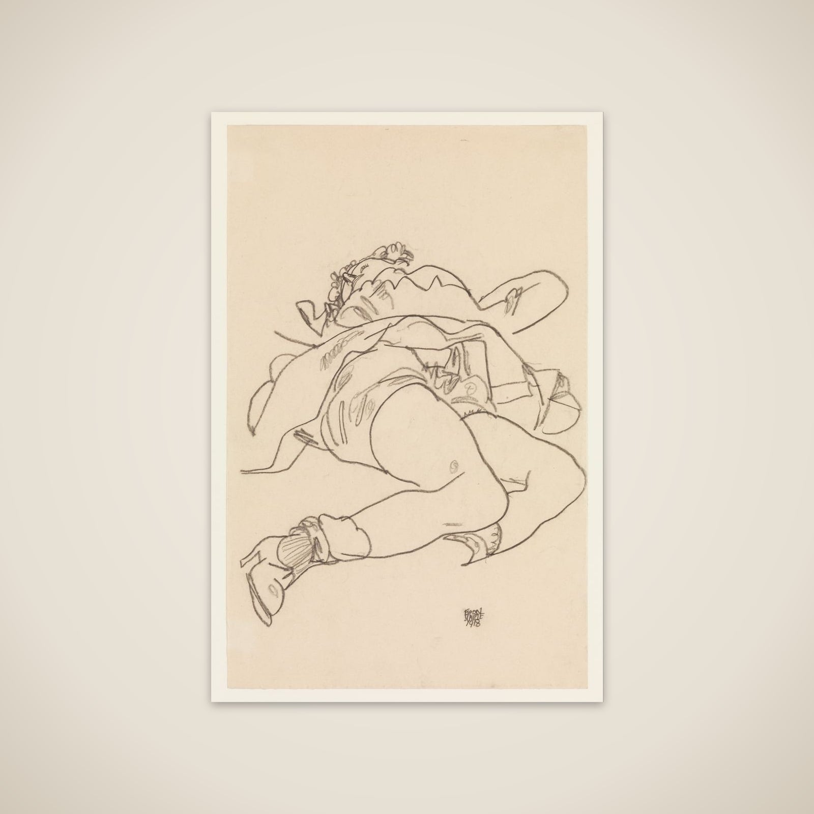 Reclining Woman with Raised Skirt unframed print