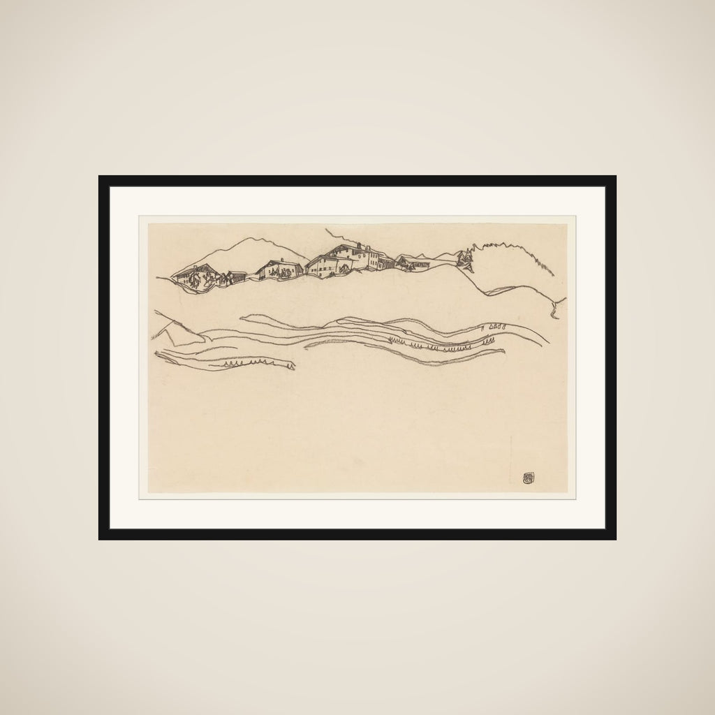 Landscape with Houses framed