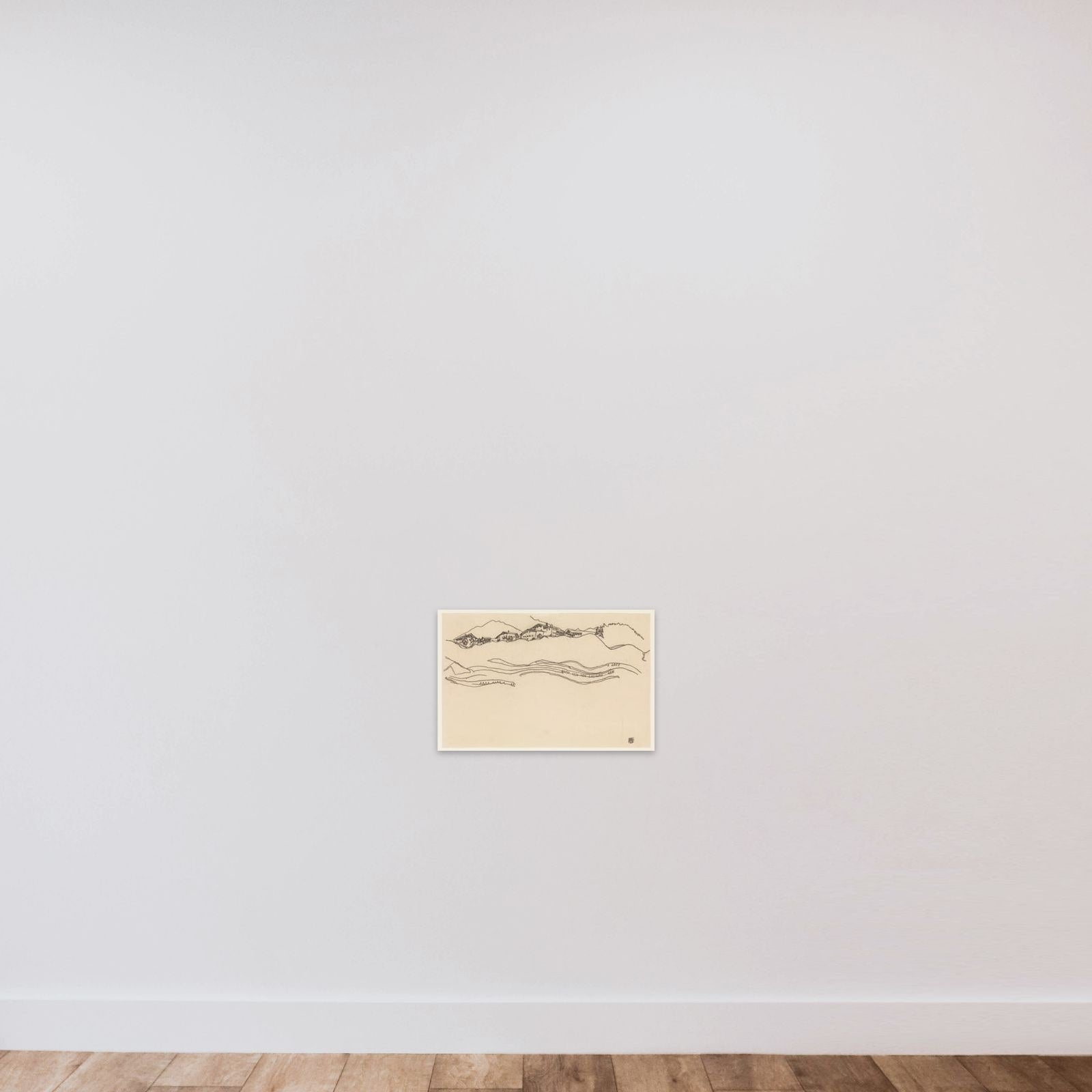 Landscape with Houses unframed — shown to scale