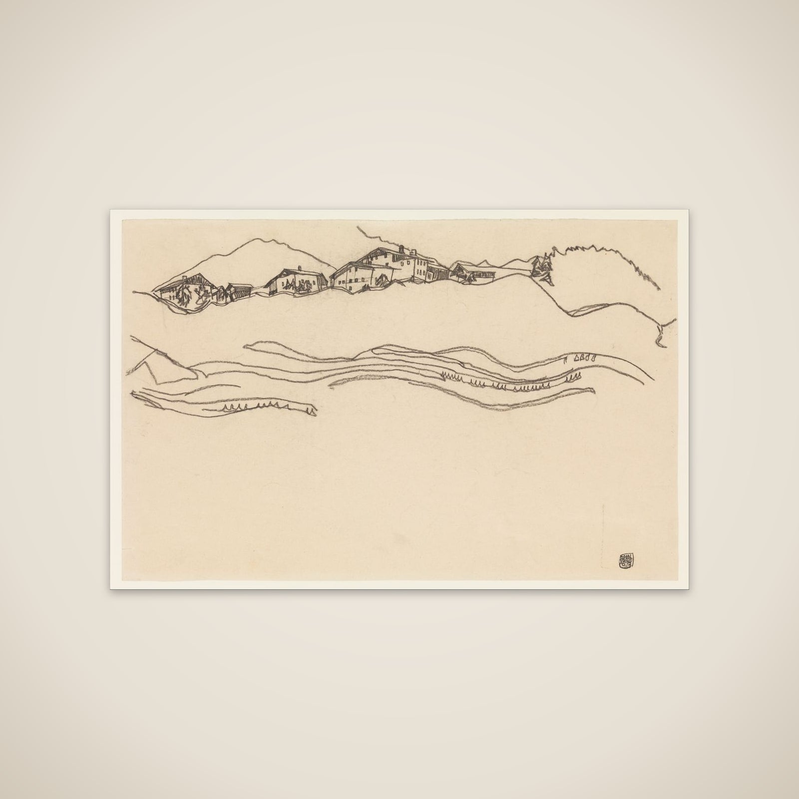 Landscape with Houses unframed print
