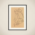 Woman and Girl Embracing framed