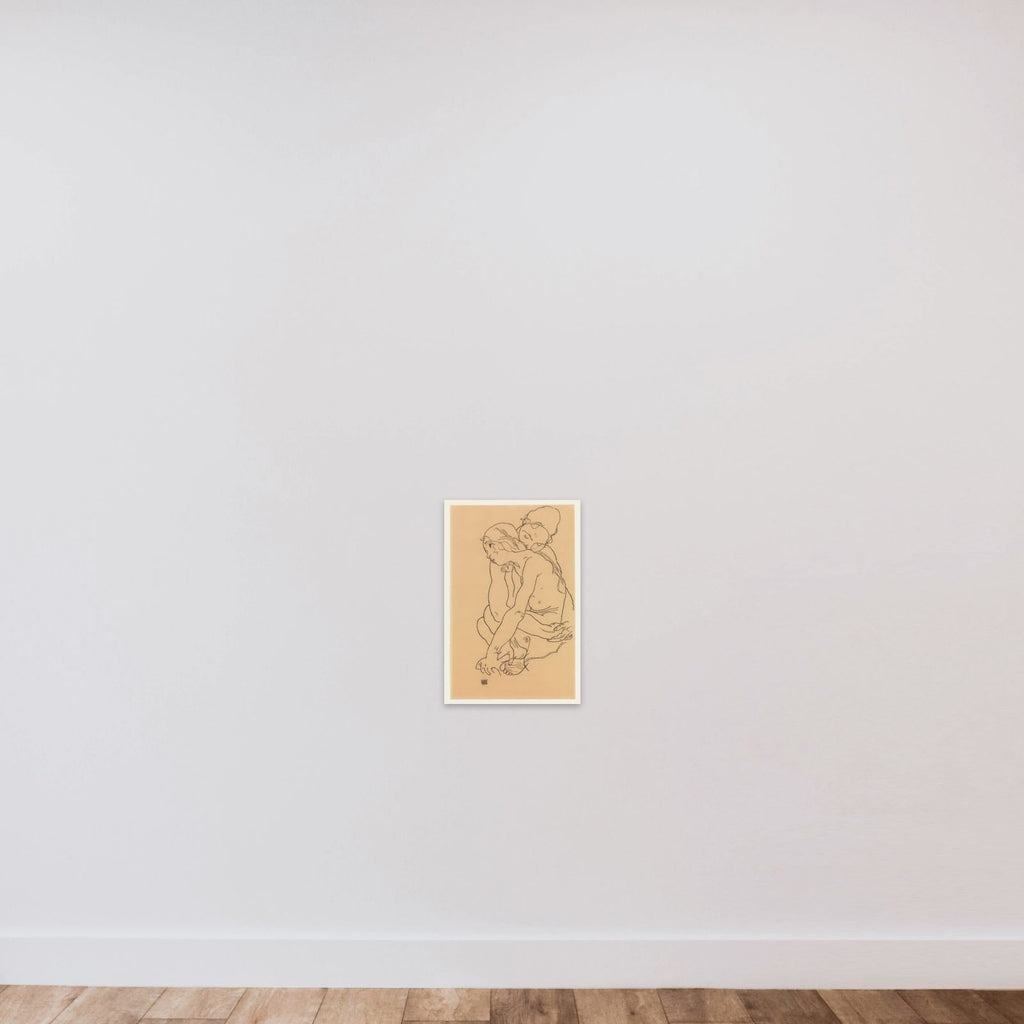 Woman and Girl Embracing unframed — shown to scale