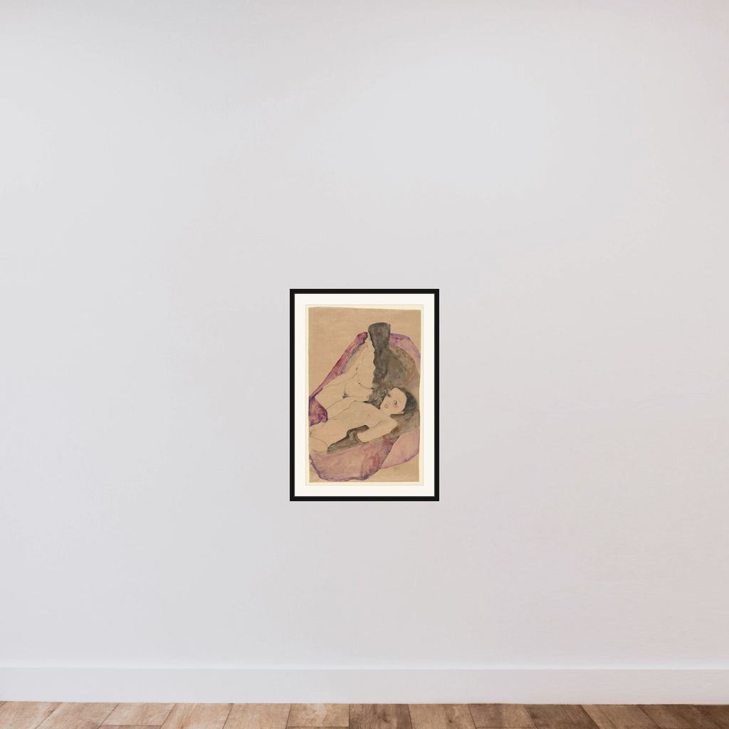 Two Reclining Nudes framed — shown to scale
